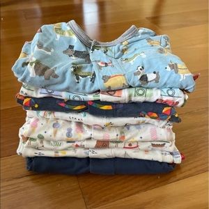 Bundle of 8 Modal Magnetic Me Footed Pajamas NB